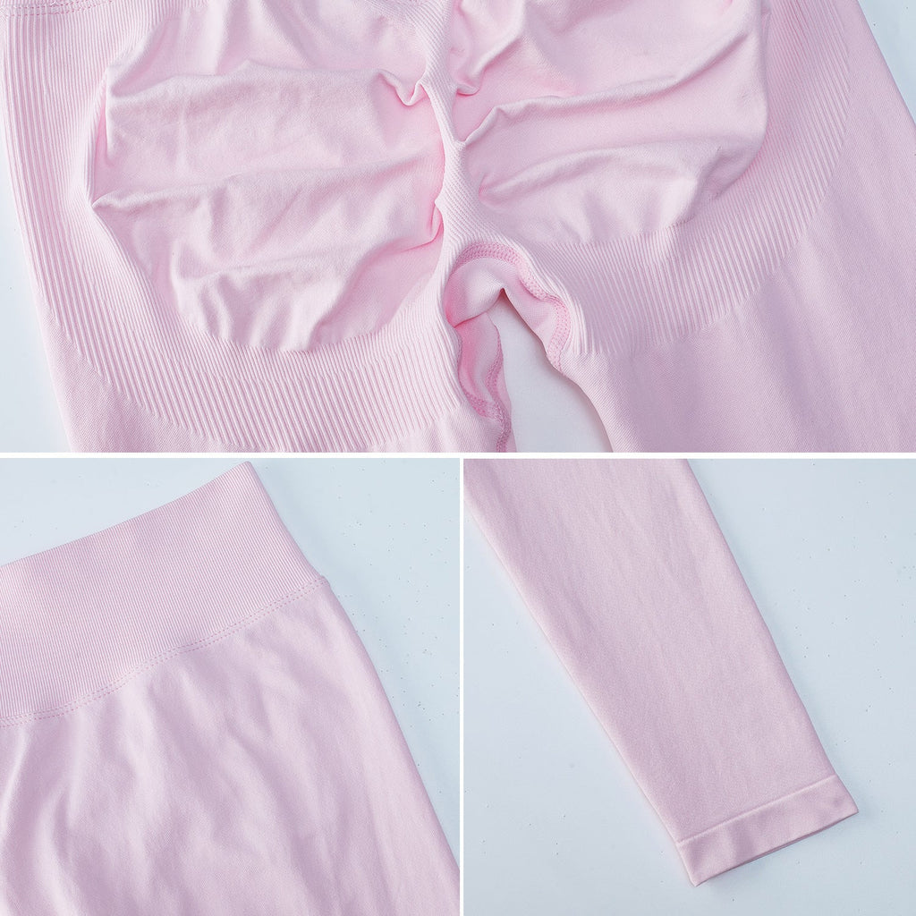 Damen-Leggings mit hohem Bund, schnelltrocknend, kurz geschnitten – Atmungsaktive, nahtlose Trainingshose