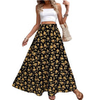 Falda larga de mujer con estampado floral, ligera y casual para verano