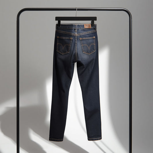 Jeans Skinny Negros para Mujer con Cintura Alta y Diseño de Cinco Bolsillos