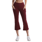 Leggings de yoga de color liso para mujer con bolsillos, pantalones de fitness elásticos cortos