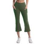 Leggings de yoga de color liso para mujer con bolsillos, pantalones de fitness elásticos cortos