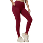 Leggings deportivos de cintura alta para mujer con bolsillos, pantalones de yoga cortos