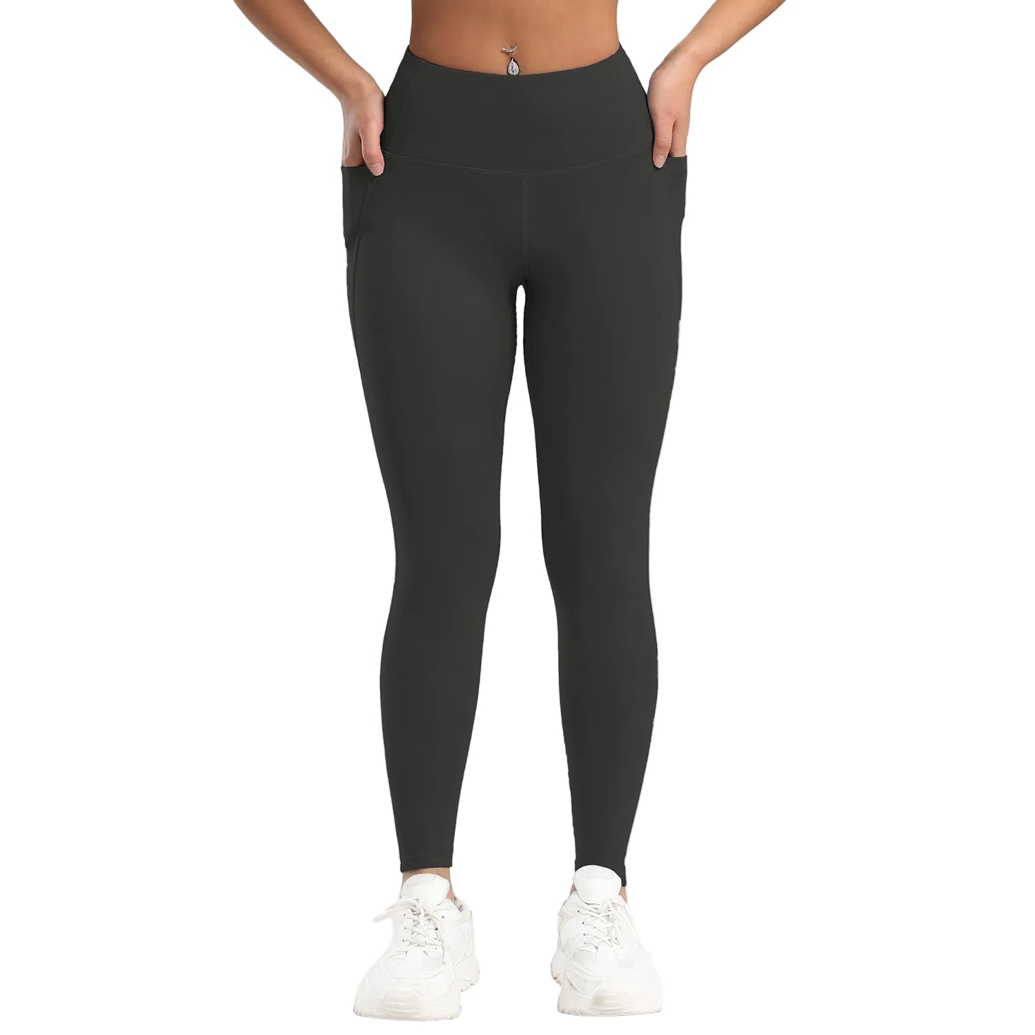 Leggings deportivos de cintura alta para mujer con bolsillos, pantalones de yoga cortos