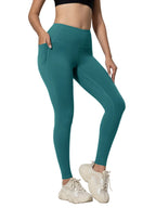 Leggings deportivos de cintura alta para mujer con bolsillos, pantalones de yoga cortos