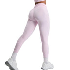 Leggings deportivos de cintura alta sin costuras para mujer, de secado rápido, estilo cropped, para yoga