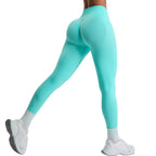 Leggings deportivos de cintura alta sin costuras para mujer, de secado rápido, estilo cropped, para yoga
