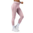Leggings deportivos de yoga de cintura alta sin costuras y secado rápido para mujer