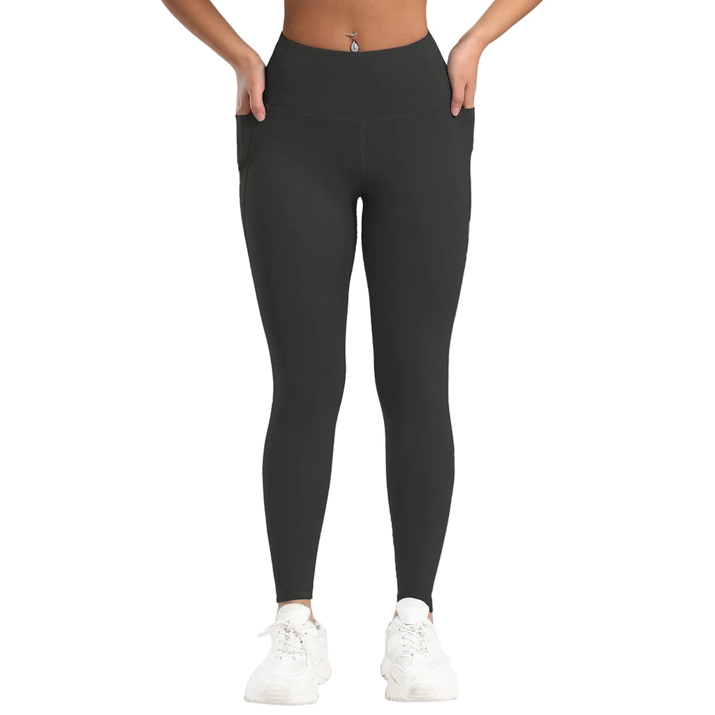 Leggings mit hohem Bund und Taschen für Damen – Stretch-Leggings in Cropped-Länge