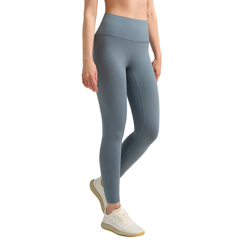 Pantalones de yoga de cintura alta para mujer con forro polar – Mallas deportivas de compresión con tacto nude para fitness y running