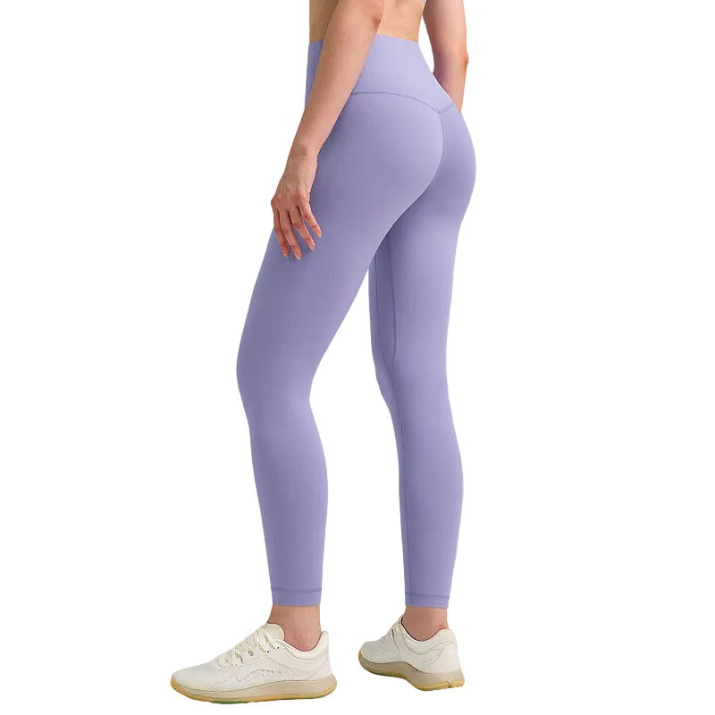 Pantalones de yoga de cintura alta para mujer con forro polar – Mallas deportivas de compresión con tacto nude para fitness y running