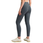 Pantalones de yoga de cintura alta para mujer con forro polar – Mallas deportivas de compresión con tacto nude para fitness y running