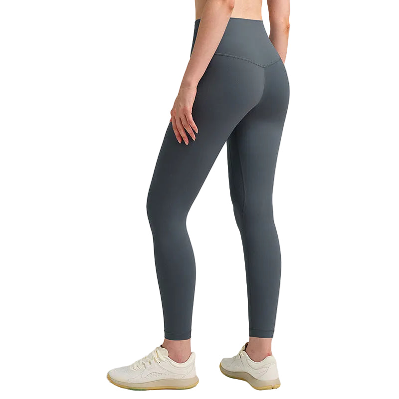 Pantalones de yoga de cintura alta para mujer con forro polar – Mallas deportivas de compresión con tacto nude para fitness y running