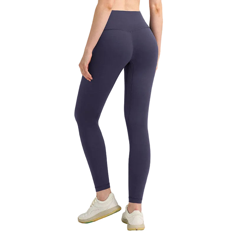 Pantalones de yoga de cintura alta para mujer con forro polar – Mallas deportivas de compresión con tacto nude para fitness y running