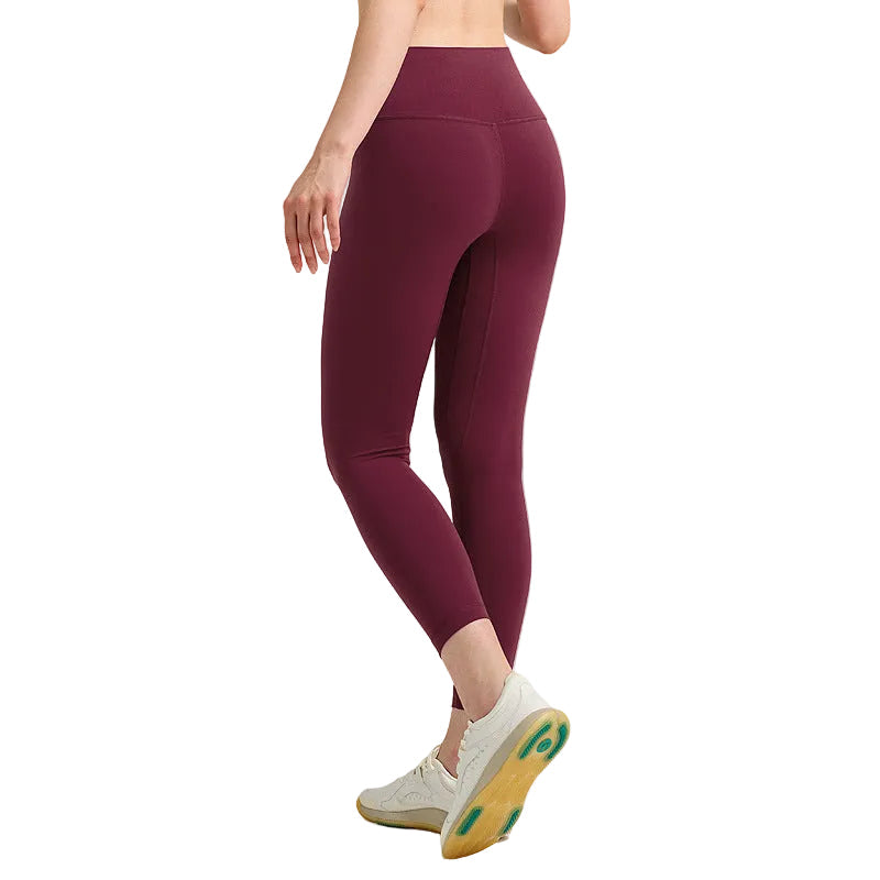 Pantalones de yoga de cintura alta para mujer con forro polar – Mallas deportivas de compresión con tacto nude para fitness y running