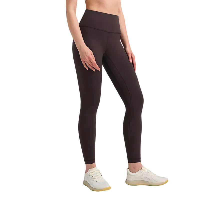 Pantalones de yoga de cintura alta para mujer con forro polar – Mallas deportivas de compresión con tacto nude para fitness y running