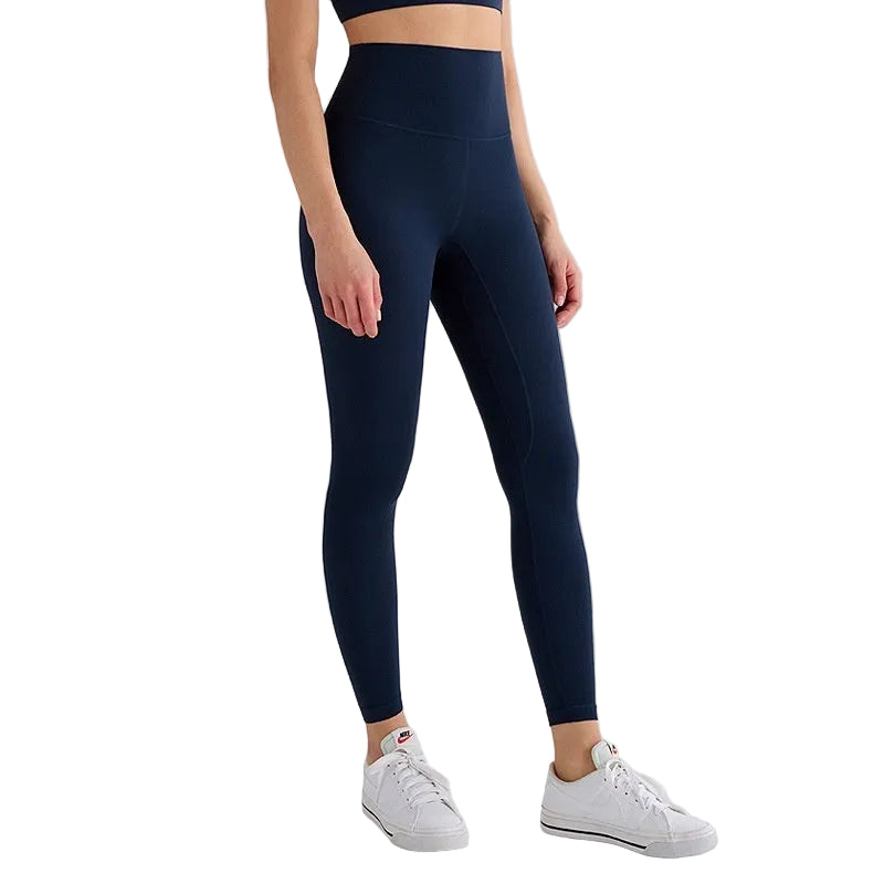 Pantalones de yoga de cintura alta para mujer con forro polar – Mallas deportivas de compresión con tacto nude para fitness y running