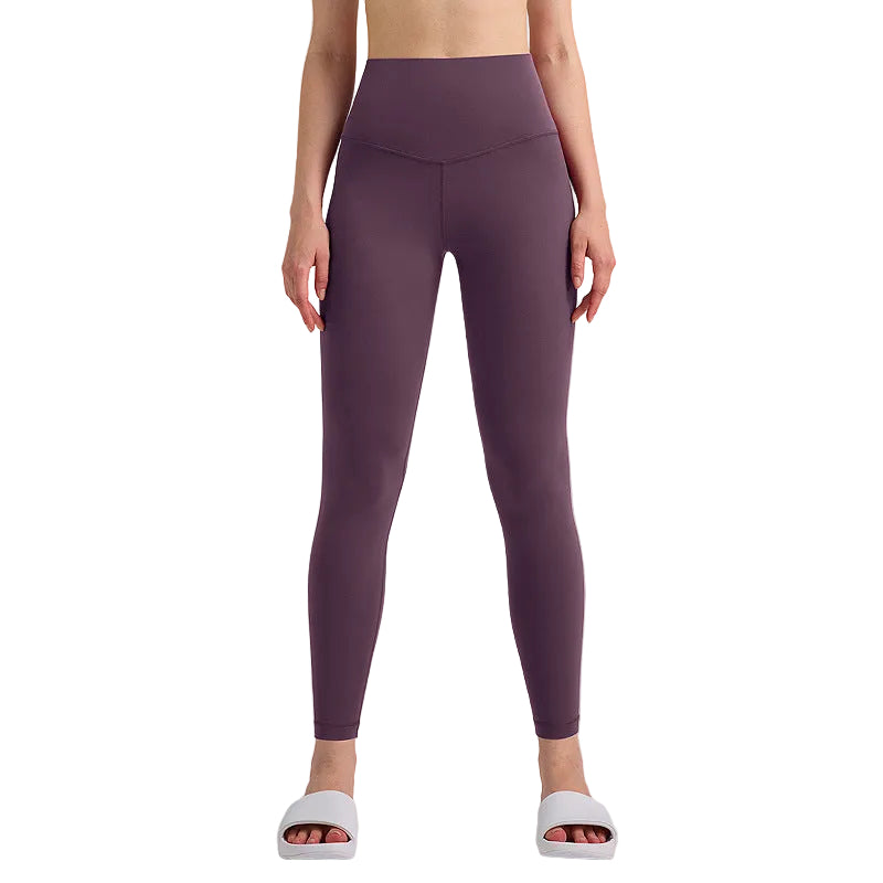 Pantalones de yoga de cintura alta para mujer con forro polar – Mallas deportivas de compresión con tacto nude para fitness y running