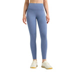 Pantalones de yoga de cintura alta para mujer con forro polar – Mallas deportivas de compresión con tacto nude para fitness y running