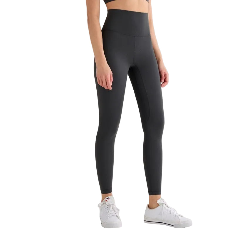 Pantalones de yoga de cintura alta para mujer con forro polar – Mallas deportivas de compresión con tacto nude para fitness y running