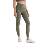 Pantalones de yoga de cintura alta para mujer con forro polar – Mallas deportivas de compresión con tacto nude para fitness y running