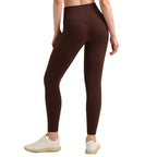Pantalones de yoga de cintura alta para mujer con forro polar – Mallas deportivas de compresión con tacto nude para fitness y running