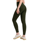 Pantalones de yoga de cintura alta para mujer con forro polar – Mallas deportivas de compresión con tacto nude para fitness y running