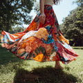 Women's Tropical Floral Flare Maxi Skirt