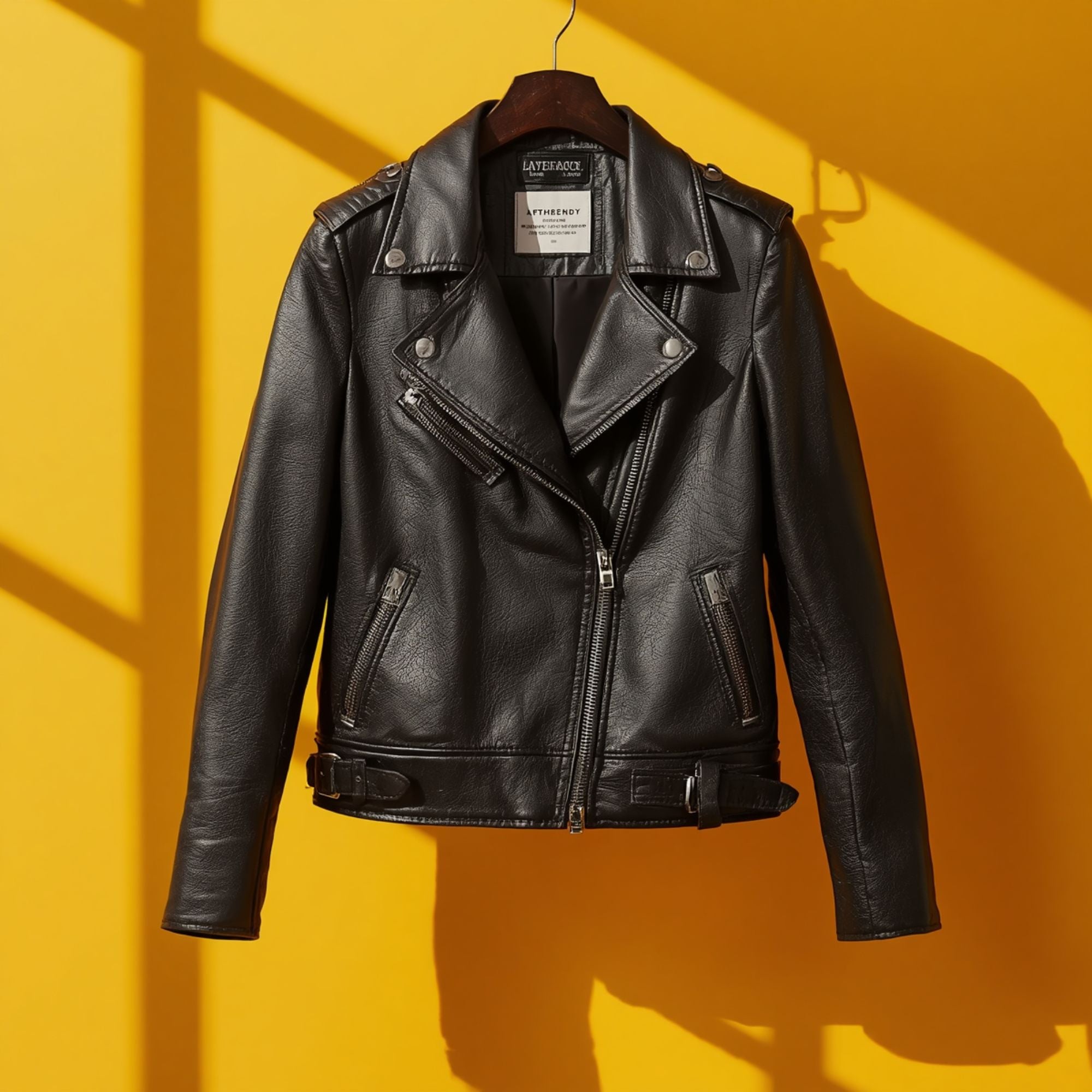Women's Classic Moto Leather Jacket with Asymmetrical Zip
