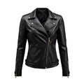 Women's Contemporary Leather Motorcycle Jacket