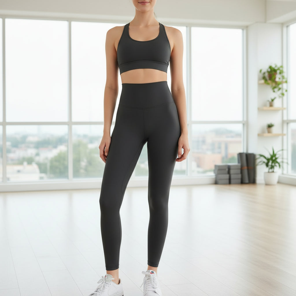 Women’s High Waist Fleece-Lined Yoga Leggings – Soft Stretch Active Pants