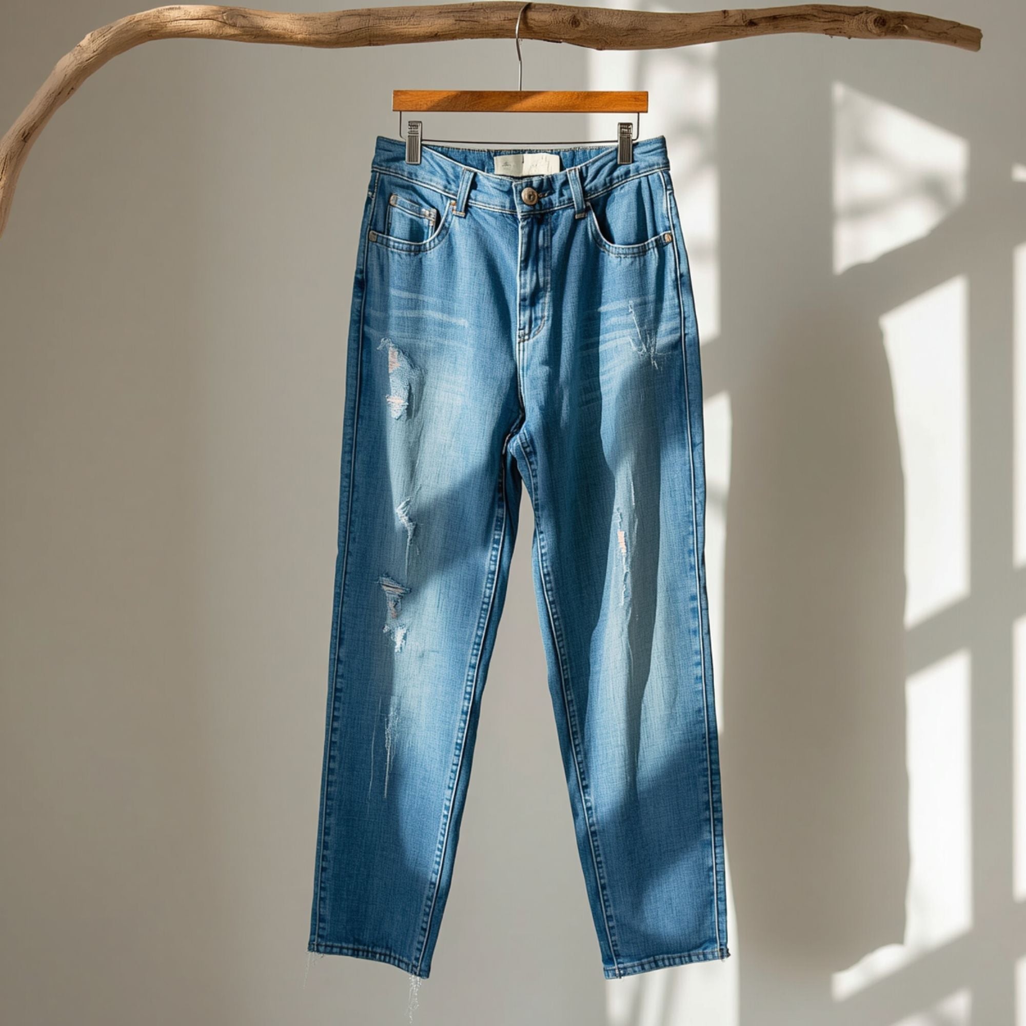 Women's Relaxed Straight Leg Denim Jeans – Light Wash