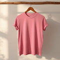 Women's Solid Pink Cotton T-Shirt – Casual Crew Neck Tee