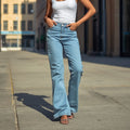 Women's Wide Leg Relaxed Fit Denim Jeans – Light Blue