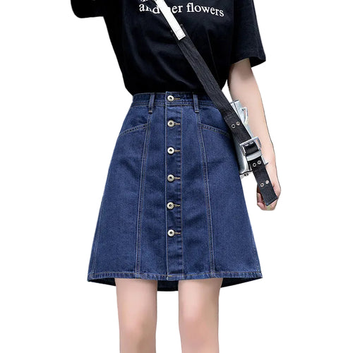 falda denim de mujer cintura alta estilo moderno