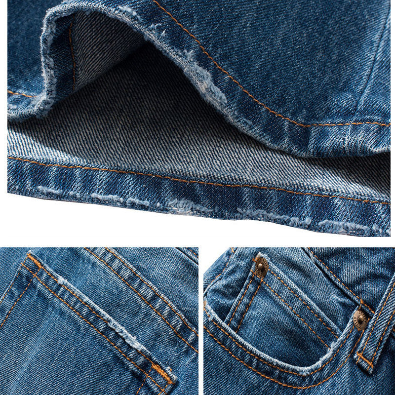 falda denim de mujer con acabado desgastado moderno