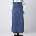 falda denim de mujer con acabado desgastado moderno