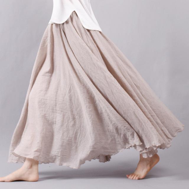 falda de verano para mujer en lino estilo natural