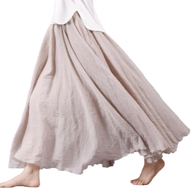 falda de verano para mujer en lino estilo natural