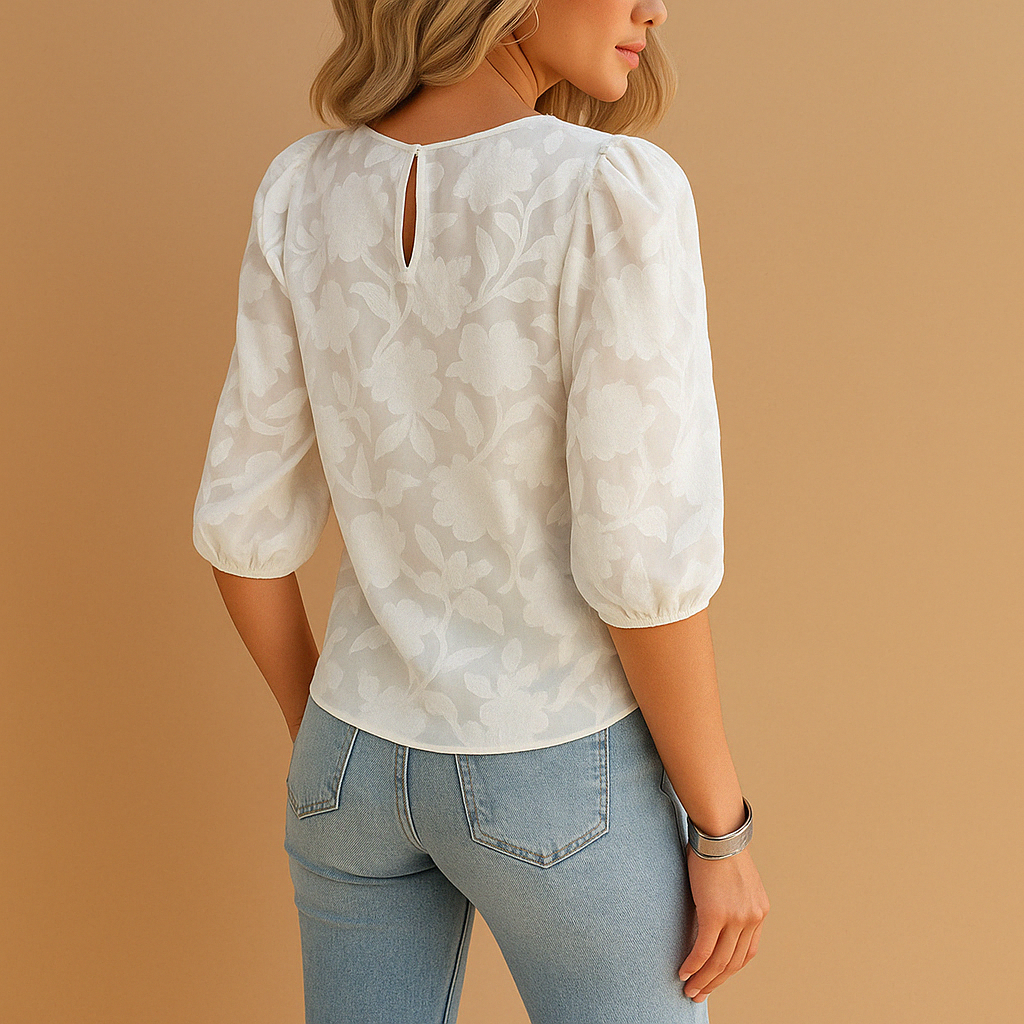 Floral elegant top for women with flattering fit and chic design, perfect for casual days, office wear, and formal occasions.