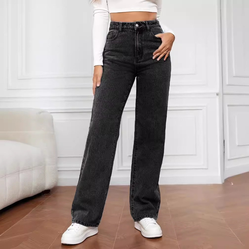 jeans de mezclilla para mujer ajuste cómodo diario