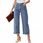 eans de mujer talla grande cintura alta vista frontal