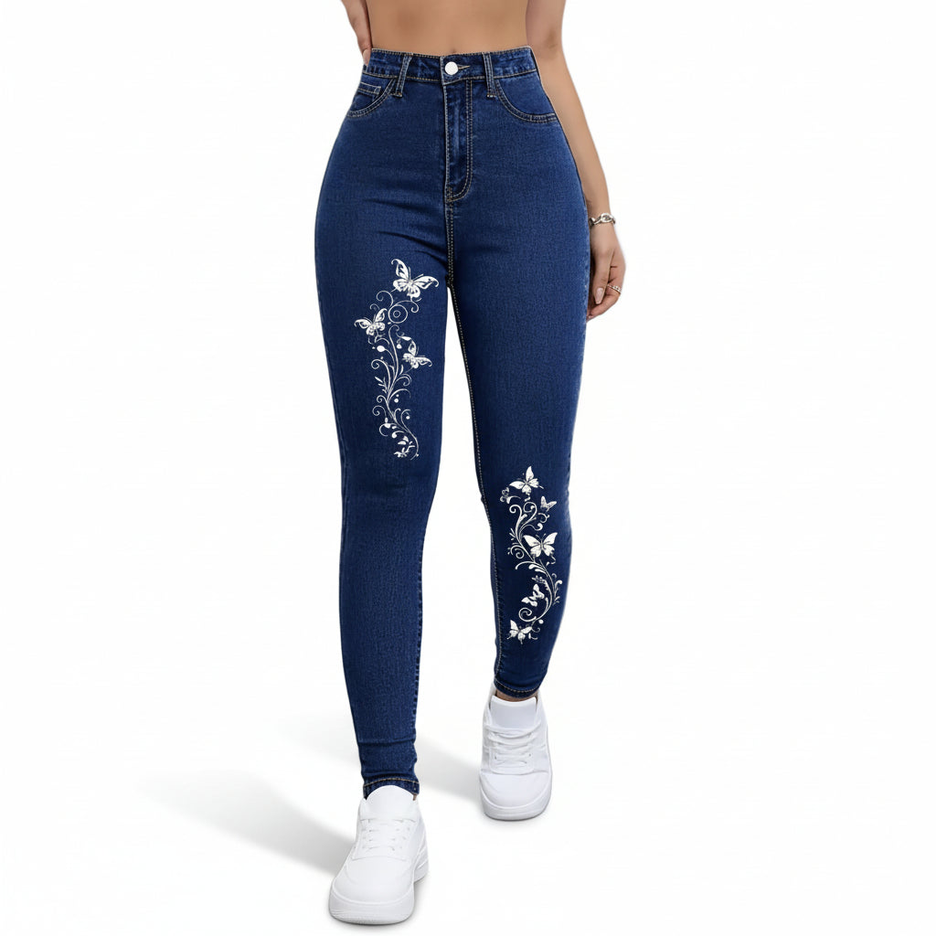 jeans skinny bordados para mujer ajuste slim