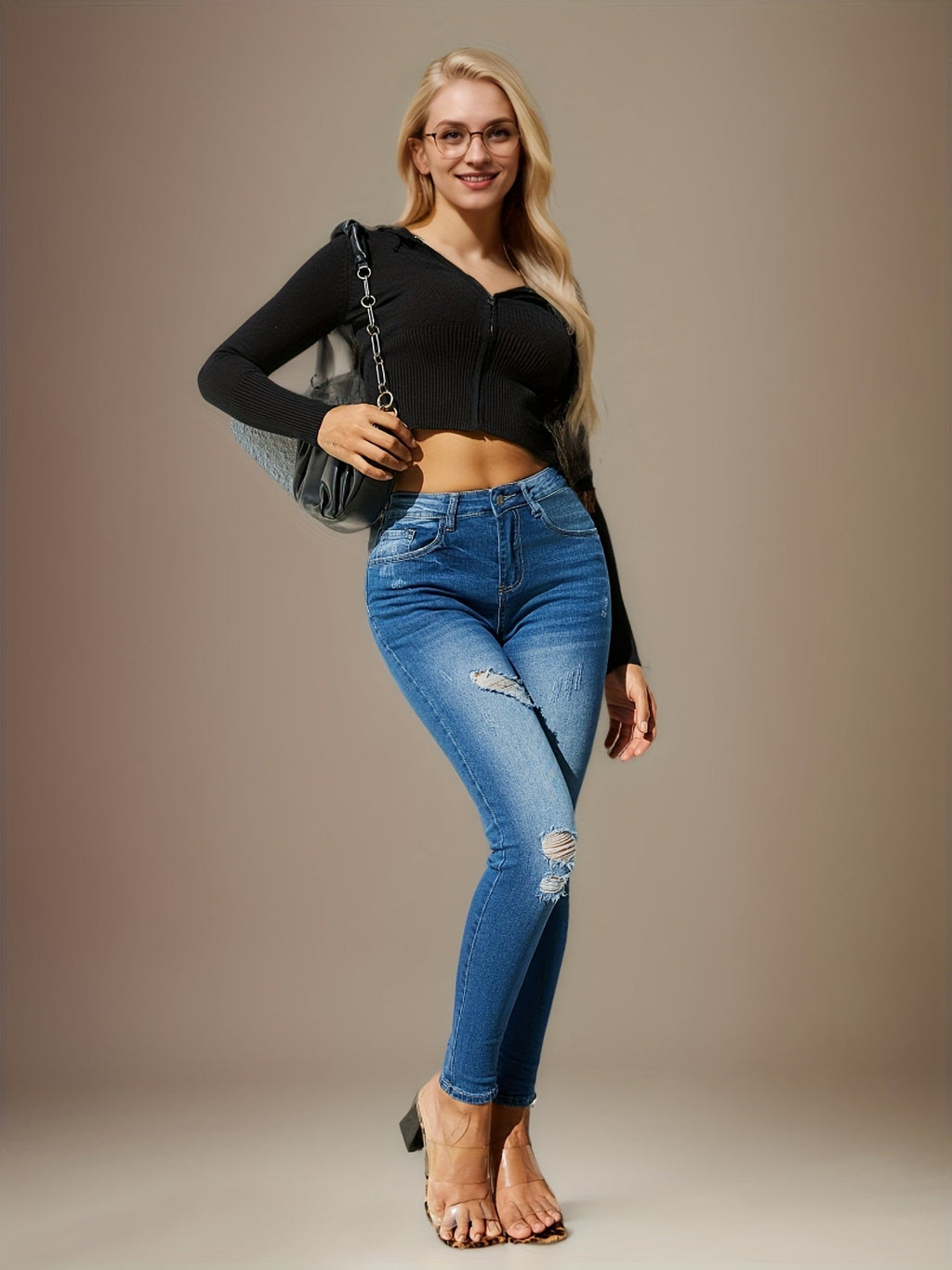 jeans desgastados para mujer look urbano moderno