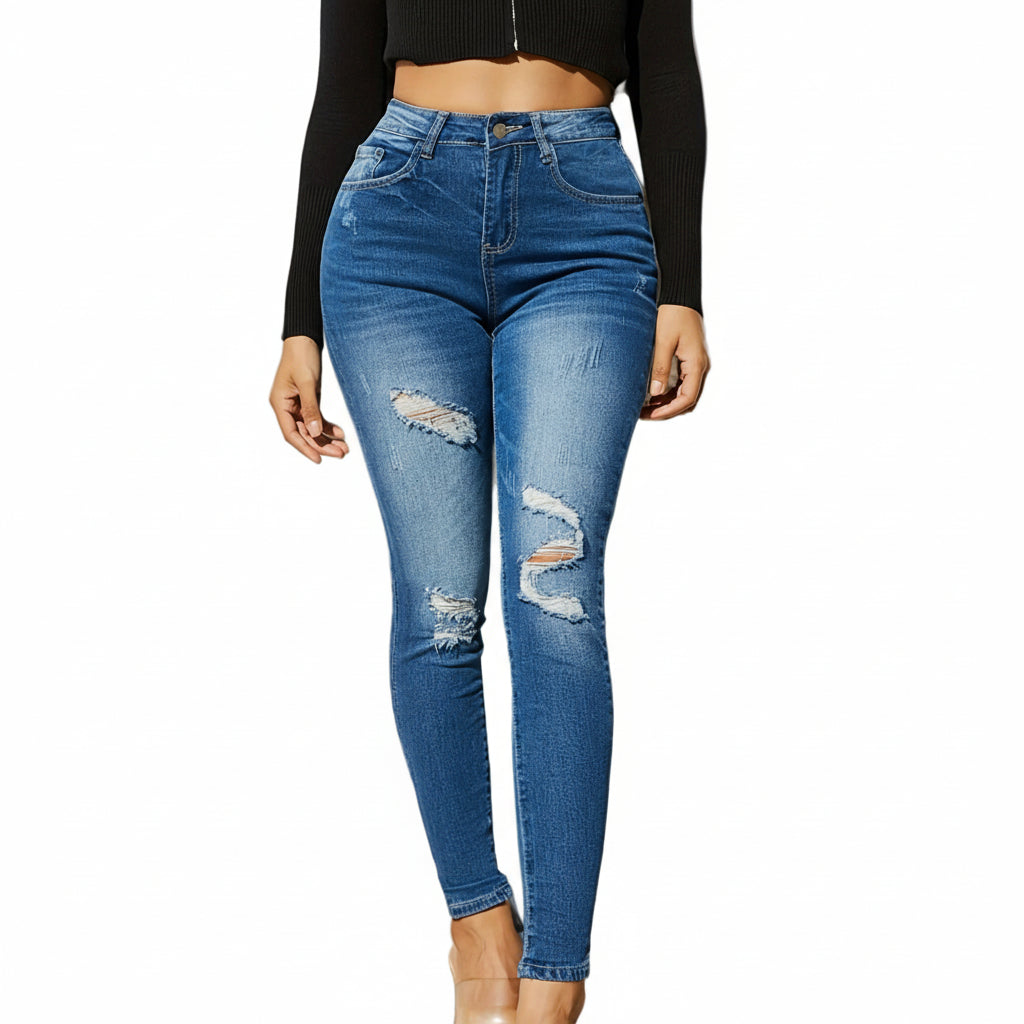 jeans desgastados para mujer look urbano moderno