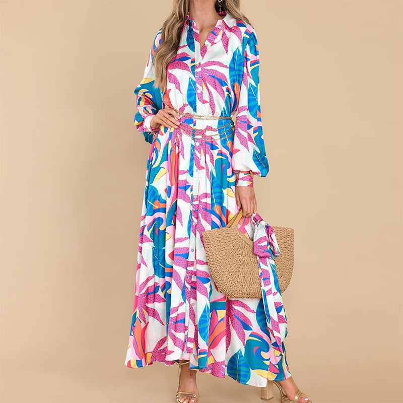 vestido estampado floral de mujer elegante