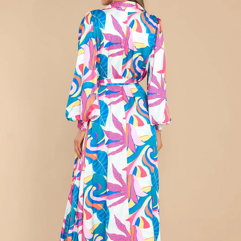 vestido estampado floral de mujer elegante