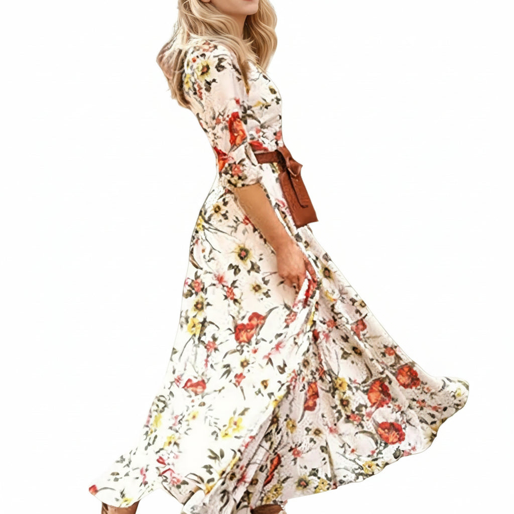 Vestido floral elegante para mujer estilo princesa