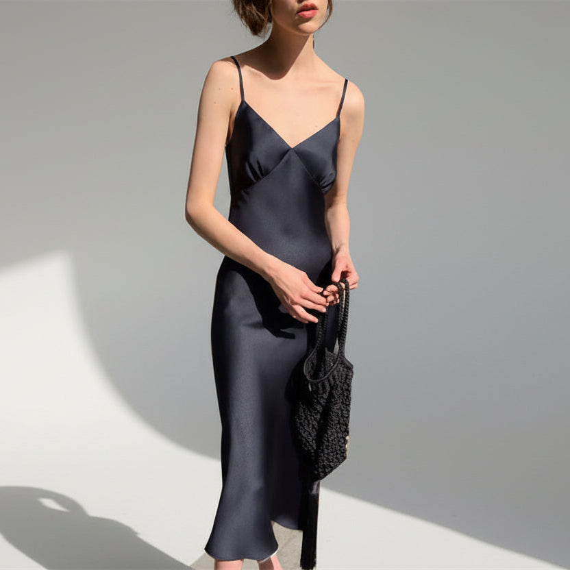 Vestido largo de moda para mujer con tirantes elegantes