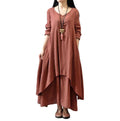 vestido de mujer efecto lino estilo natural casual
